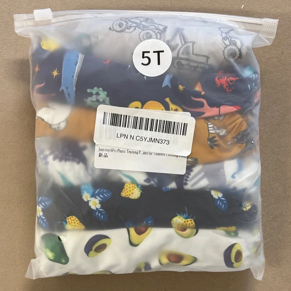 Colorful Kids Waterproof Training Pants Set of 6 Size 5T